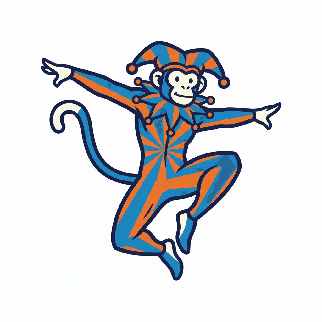 Macaque-jester — Hua Hin Harlequins mascot
